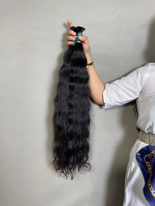 Raw Indian Wavy Bulk Hair Bundles