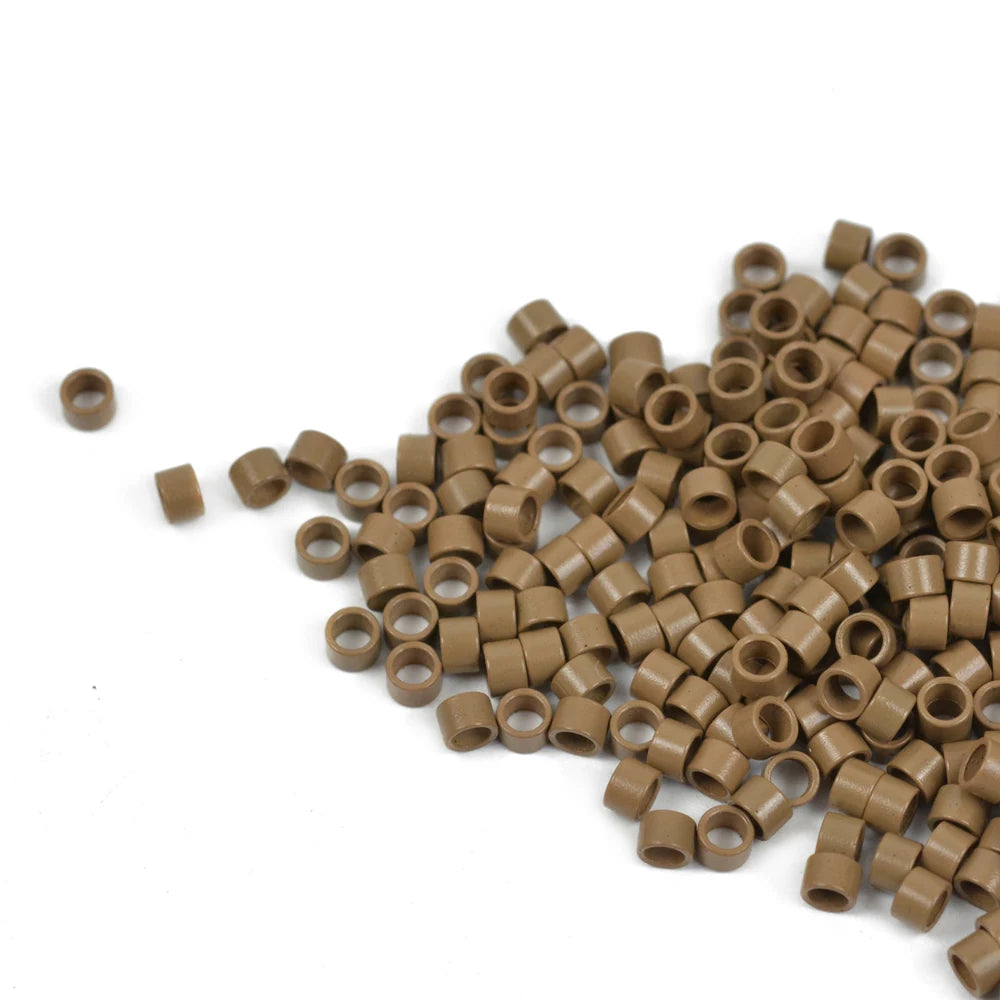 1000 Pcs 4.0X2.8X2.8mm Micro Rings/Links/ Beads for Hair Extension Plain Weave Without silicone 7 Colors Hair Extensions Tools
