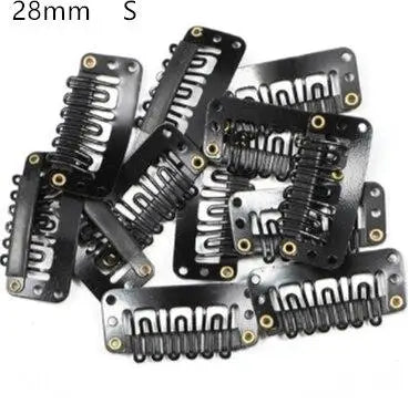 10 Pcs/set Black Hair Extension Clip U Shape Weave Toupee Wig 6 Teeth Snap-Comb Clips Styling Tools 32mm 4 Color Hat Fixing Tool