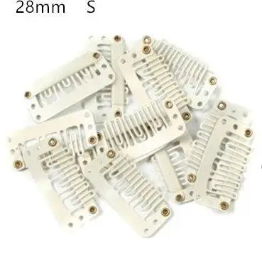 10 Pcs/set Black Hair Extension Clip U Shape Weave Toupee Wig 6 Teeth Snap-Comb Clips Styling Tools 32mm 4 Color Hat Fixing Tool
