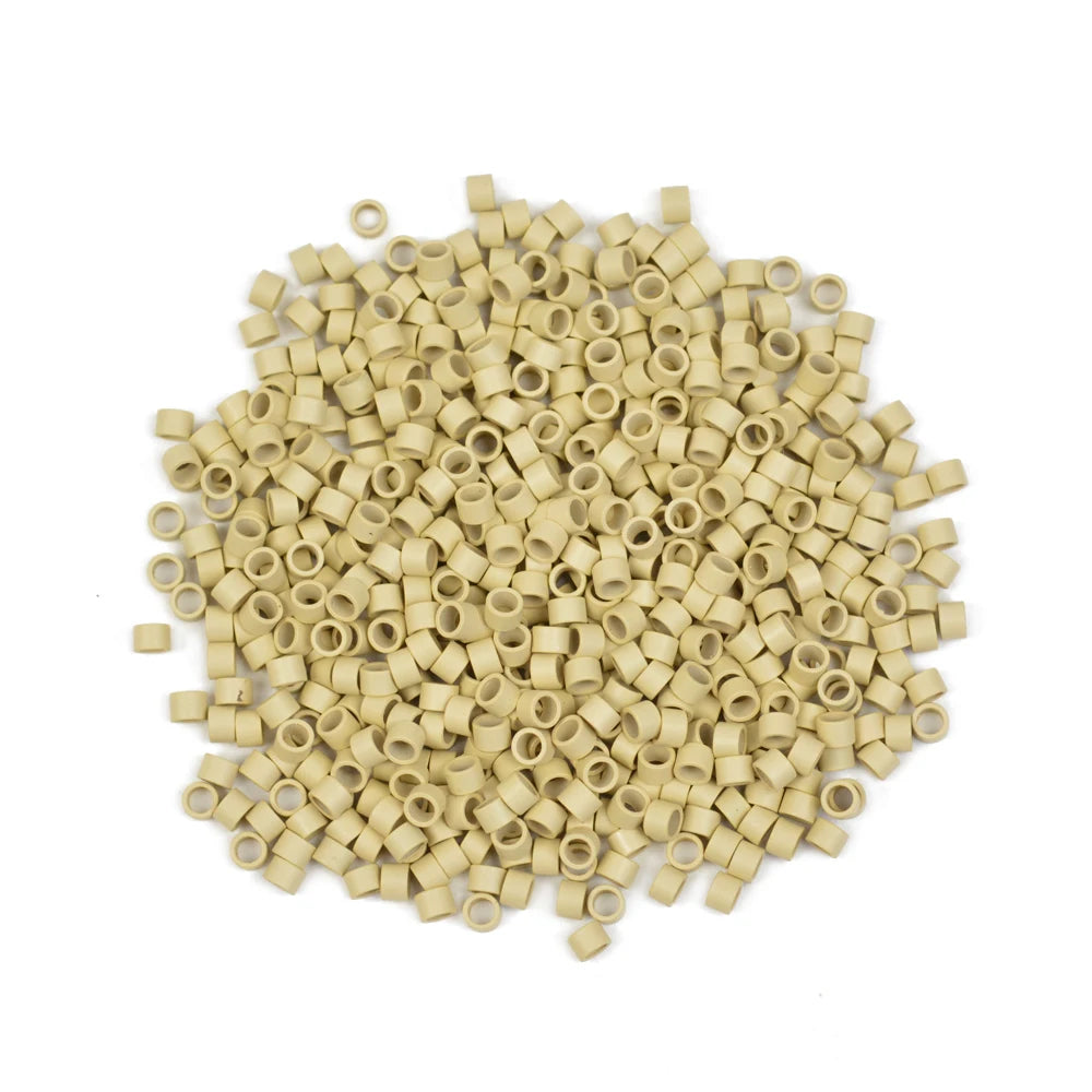 1000 Pcs 4.0X2.8X2.8mm Micro Rings/Links/ Beads for Hair Extension Plain Weave Without silicone 7 Colors Hair Extensions Tools
