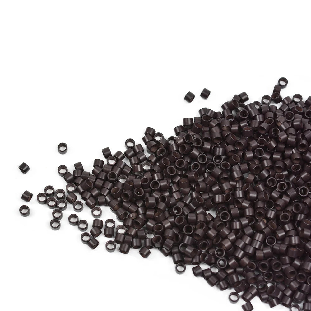 1000 Pcs 4.0X2.8X2.8mm Micro Rings/Links/ Beads for Hair Extension Plain Weave Without silicone 7 Colors Hair Extensions Tools