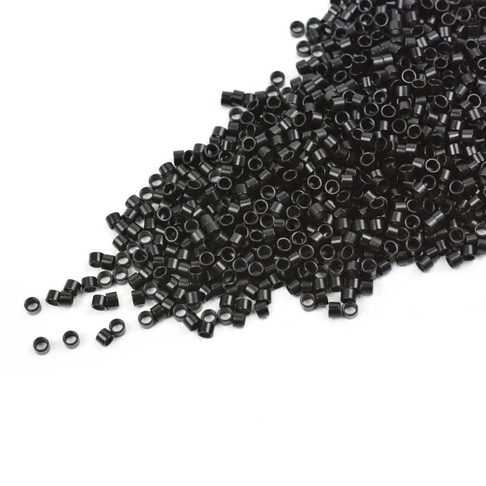 1000 Pcs 4.0X2.8X2.8mm Micro Rings/Links/ Beads for Hair Extension Plain Weave Without silicone 7 Colors Hair Extensions Tools