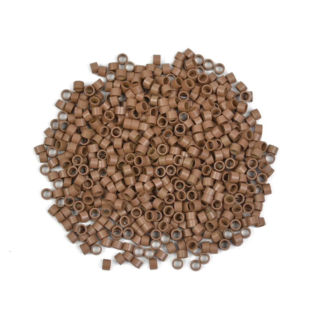 1000 Pcs 4.0X2.8X2.8mm Micro Rings/Links/ Beads for Hair Extension Plain Weave Without silicone 7 Colors Hair Extensions Tools
