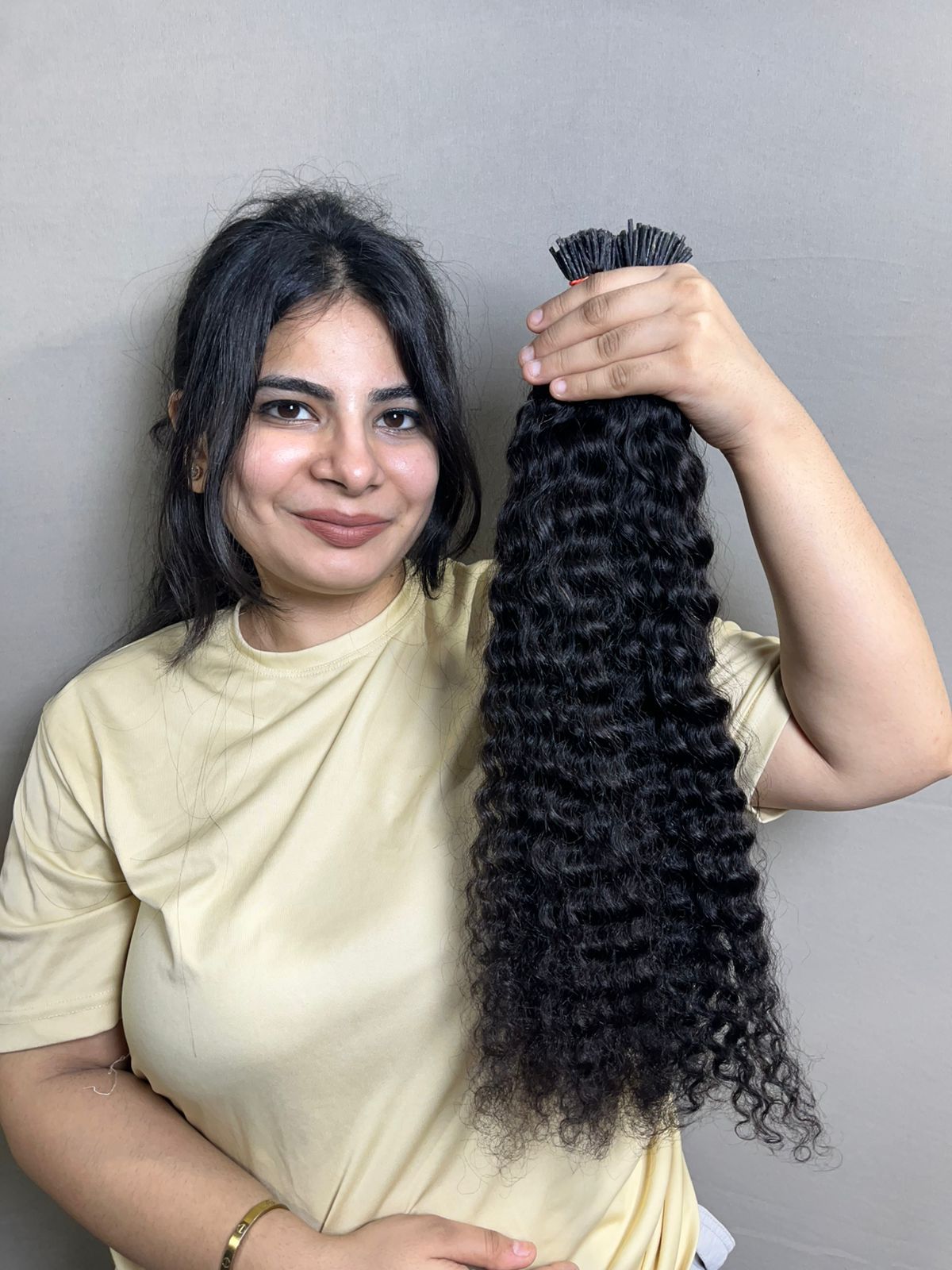 Indian Virgin Curly I-Tip Keratin Hair Extensions – 100% Human Hair