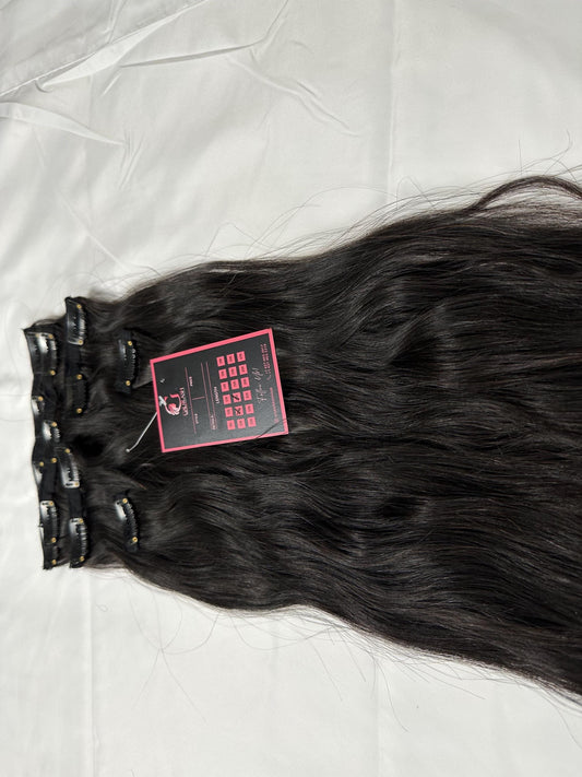 Virgin Indian Wavy Clip-In Hair Extensions - 120 grams