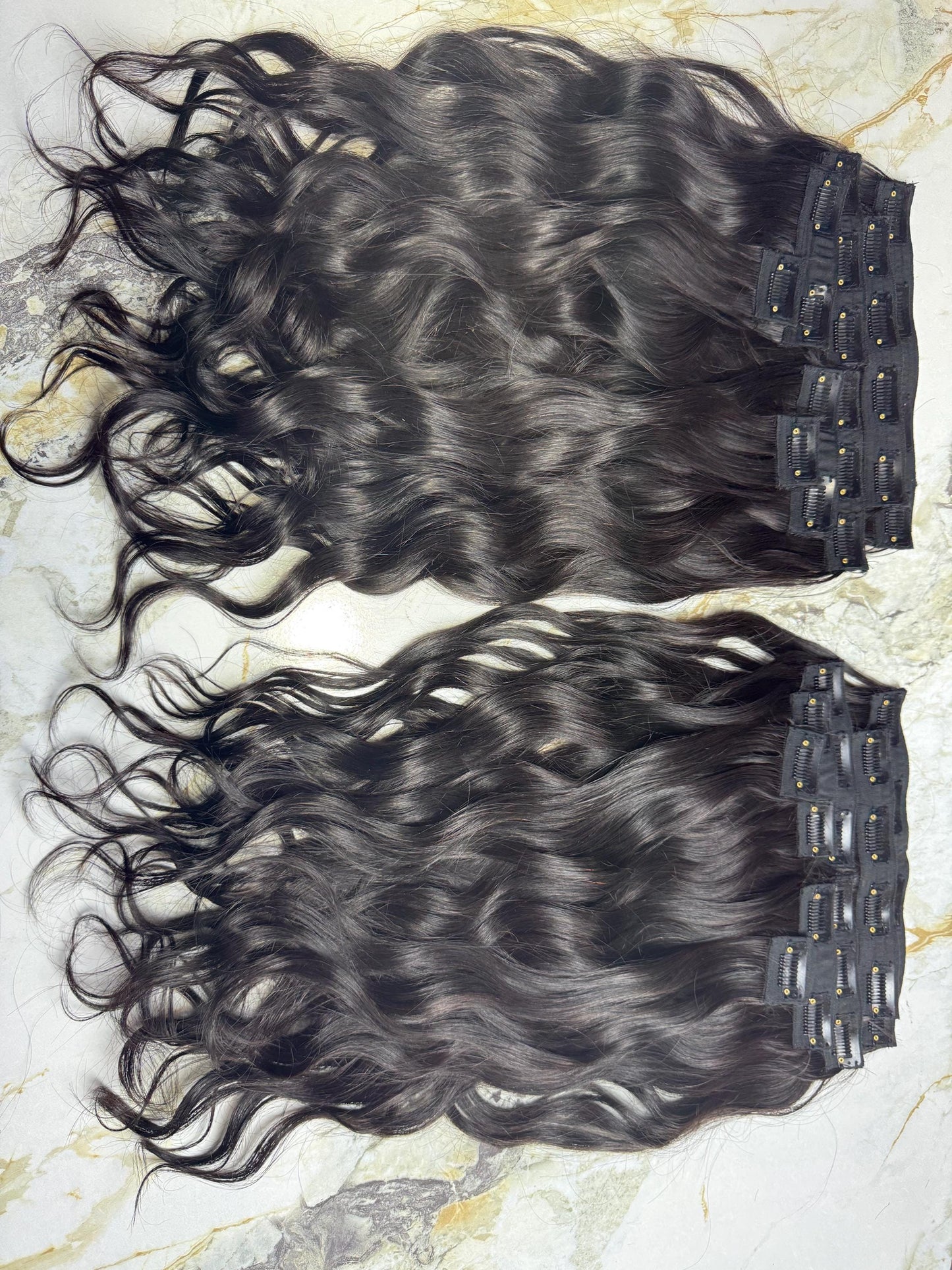 Indian Virgin Wavy Clip-In Hair Extensions - 200g