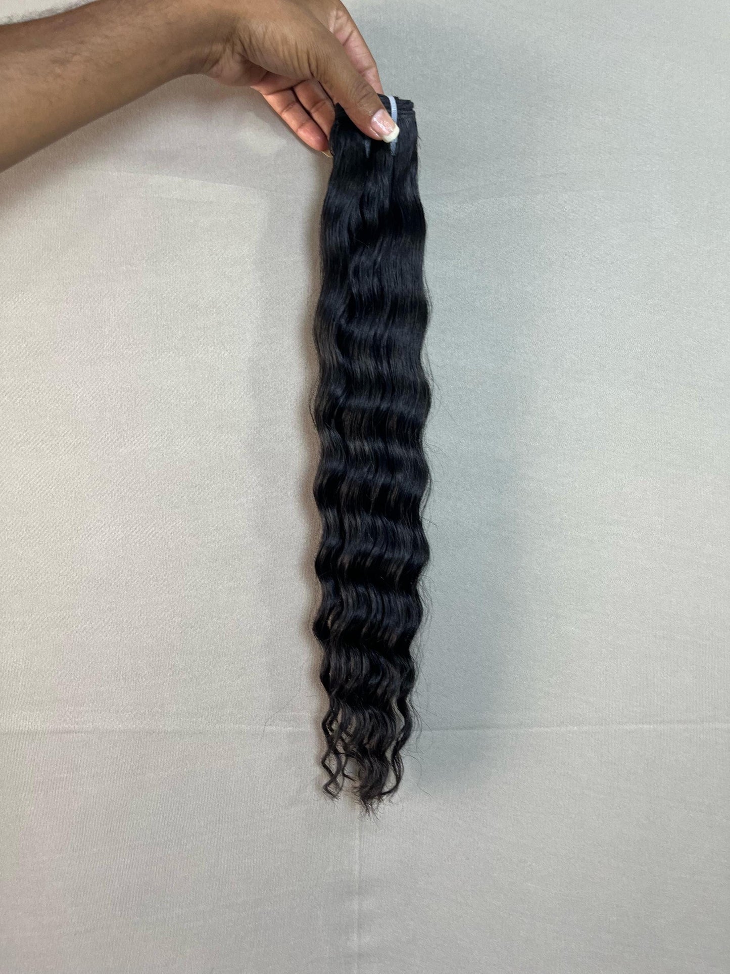 Raw Indian Deep Wave Hair Bundles: Natural Black/Brown, 100g