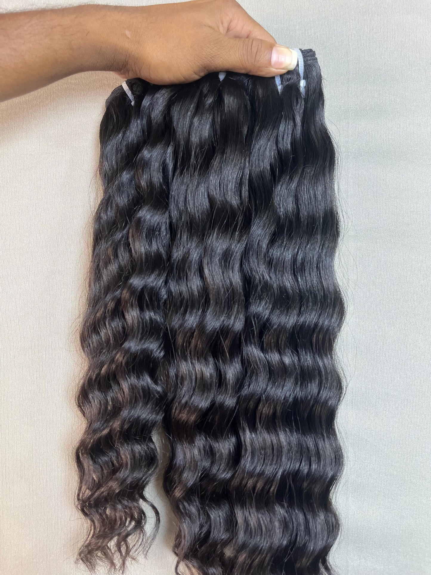 Raw Indian Deep Wave Hair Bundles: Natural Black/Brown, 100g