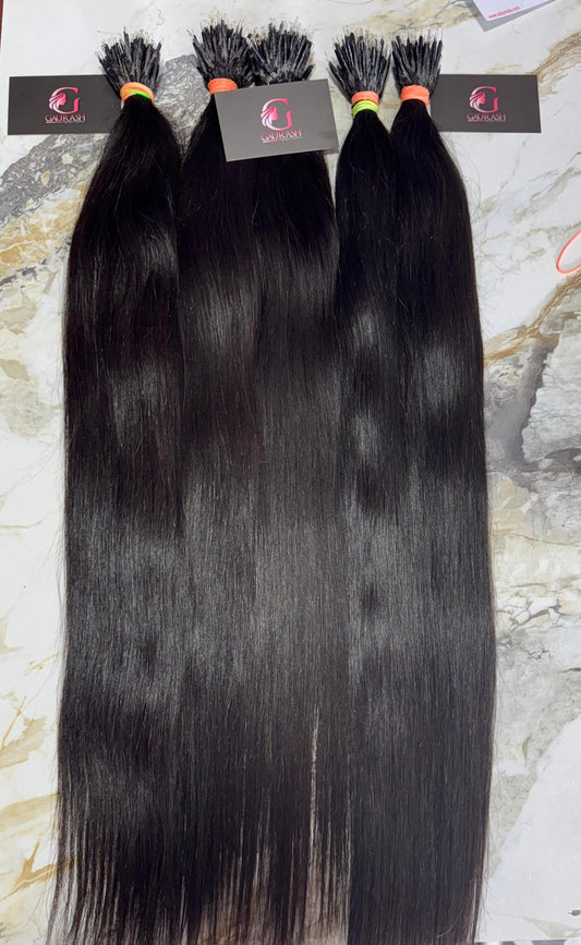 Nano Ring Indian Remy Hair Extensions: Natural Black/Brown, Long-Lasting