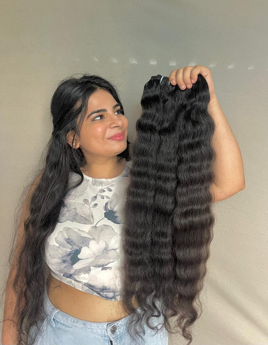 Indian Raw Curly Human Hair Bundles – 100% Virgin Unprocessed Hair – Natural Bounce & Shine