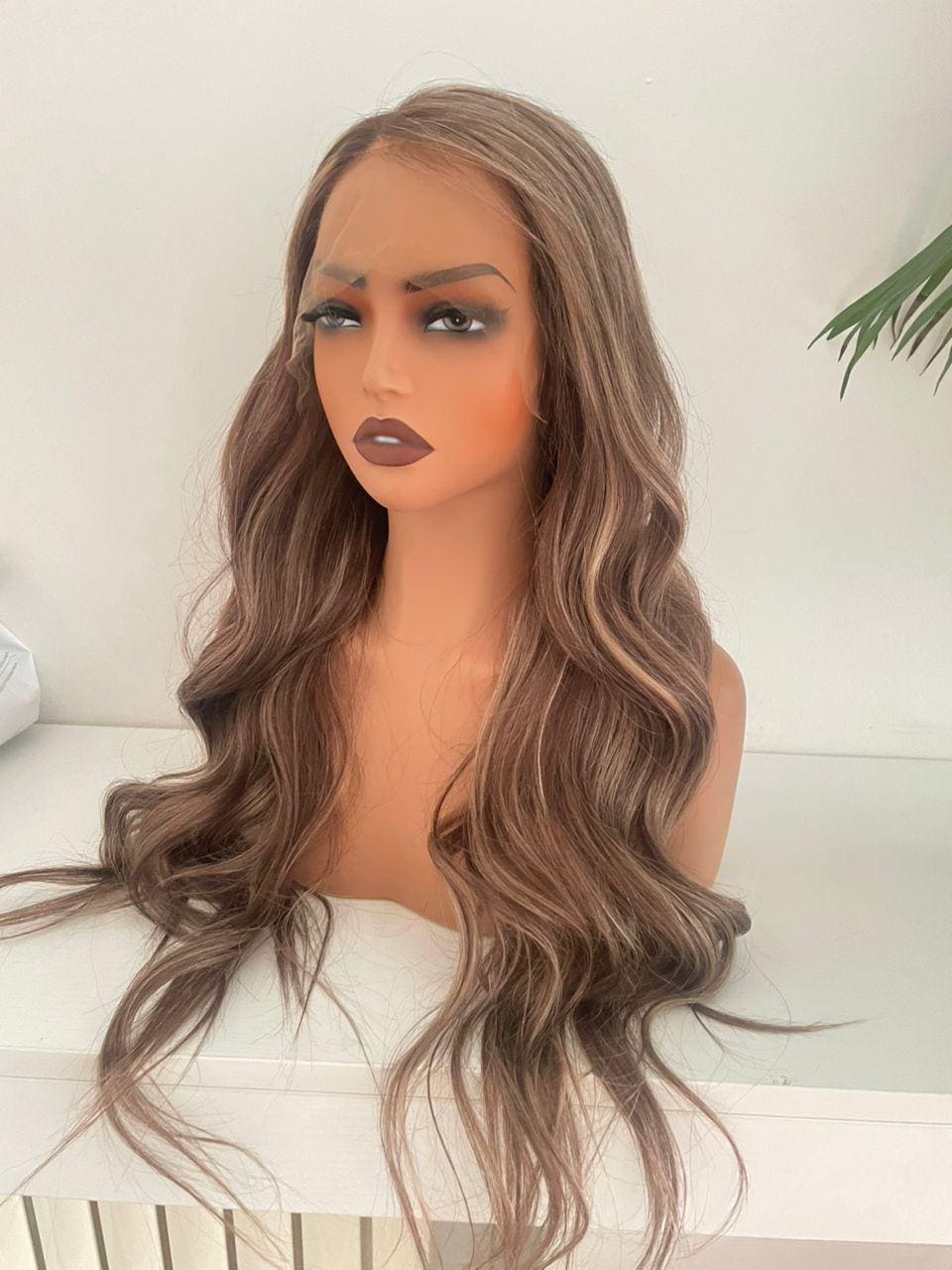 Ash Blonde Brown Mix Lace Front Wig: 100% Raw Human Hair