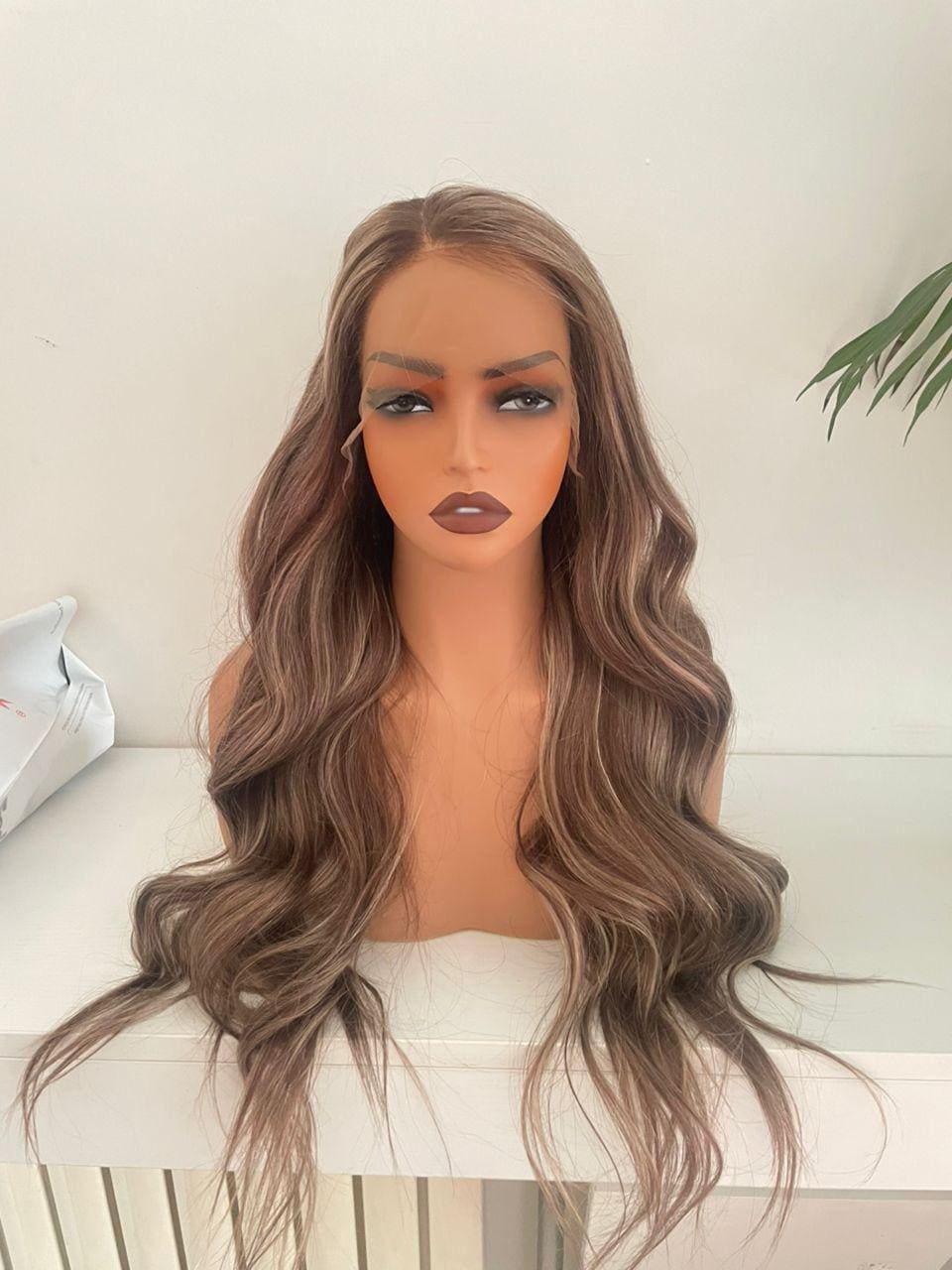 Ash Blonde Brown Mix Lace Front Wig: 100% Raw Human Hair