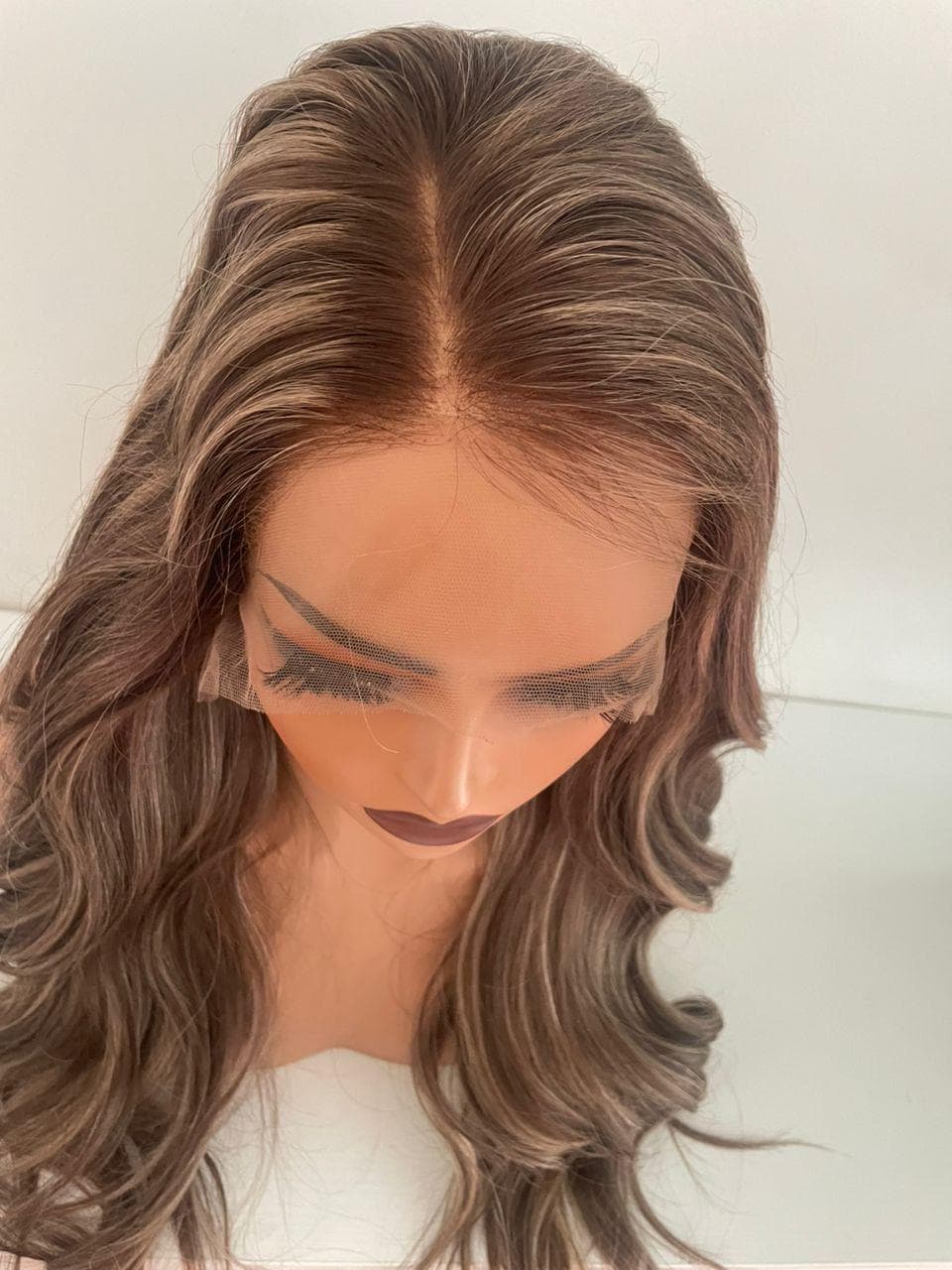 Ash Blonde Brown Mix Lace Front Wig: 100% Raw Human Hair
