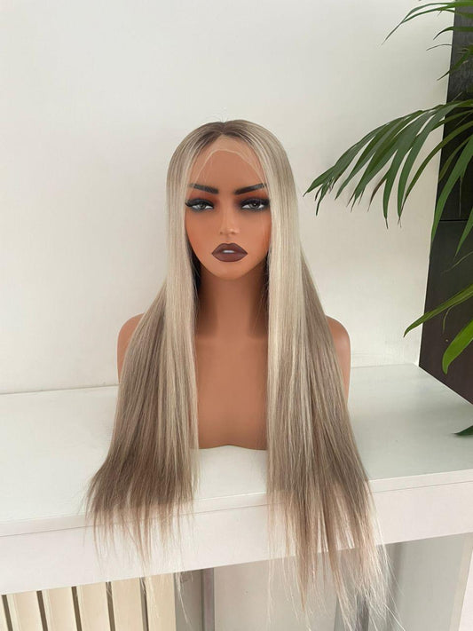 HD Lace Front Blonde Wig: Raw Human Hair, Adjustable Cap