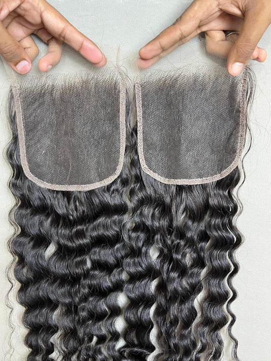 HD Lace Deep Curly Virgin Human Hair Closure: Natural Hairpiece