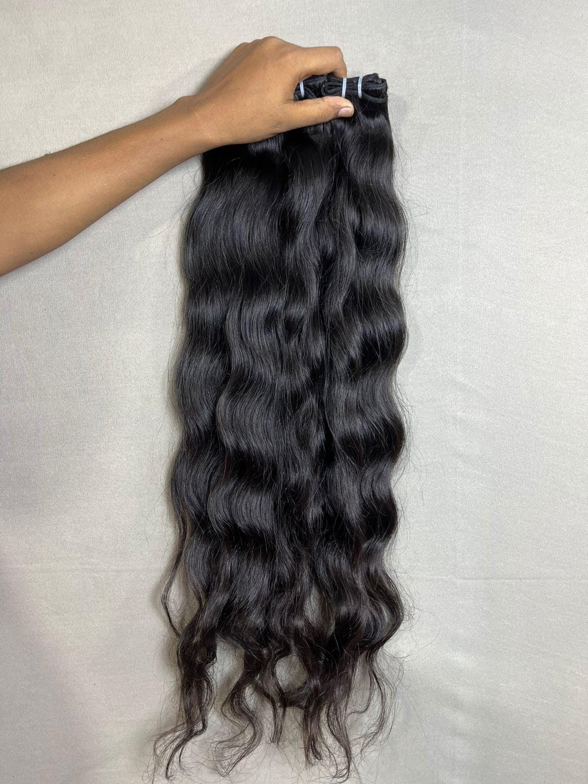 Virgin Indian Wavy Human Hair Bundles: Sew-In & Wig Making