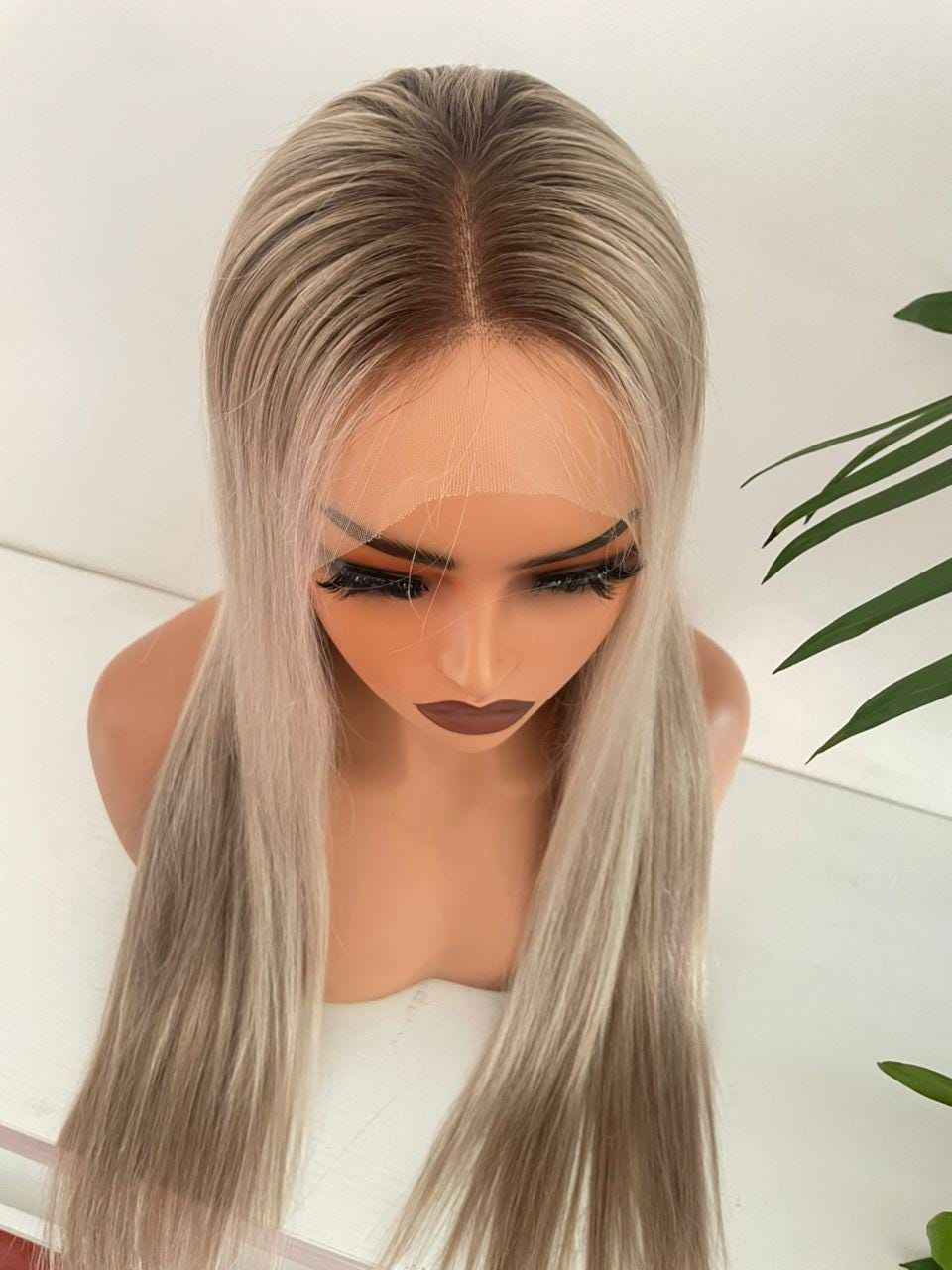 100% Raw Human Hair Straight Blonde Wig – HD Lace Front, Silky Smooth Texture