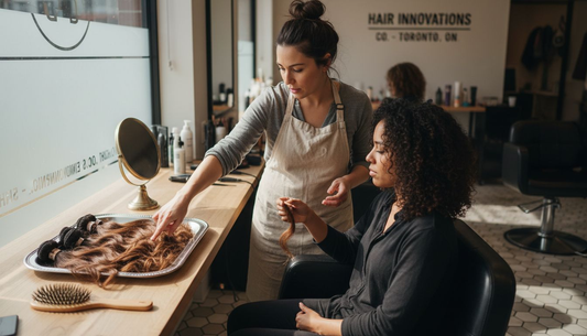 Stylist discusses extension choices in salon