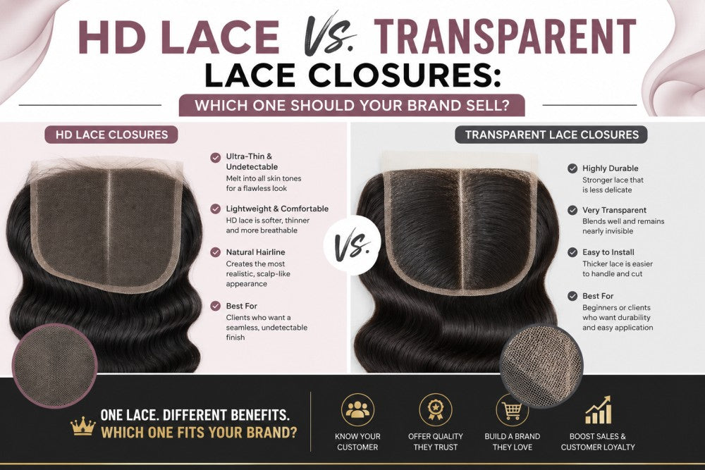HD Lace vs. Transparent Lace Closures: Which One Should Your Brand Sell? - Gaurash Beauty Supply