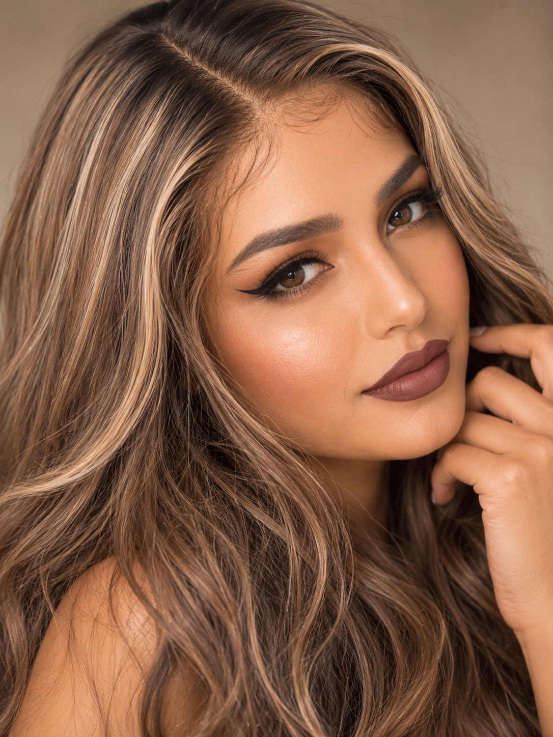 Ash Blonde Brown Mix Lace Front Wig: 100% Raw Human Hair
