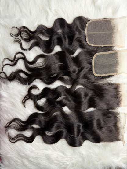 Wavy hair closure by Gaurash Beauty Supply Inc, showcasing natural-looking textured hair extension for seamless styling.