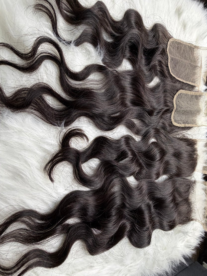 Gaurash Beauty Supply Inc wavy hair closure extension with natural waves and lace closure for seamless hair styling.