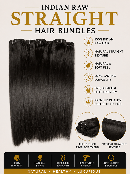 Indian raw straight hair bundles