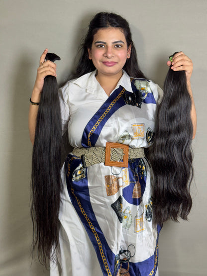 Virgin Indian bulk hair bundles from Gaurash Beauty Supply Inc, natural hair extensions in multiple bundles, straight and shiny