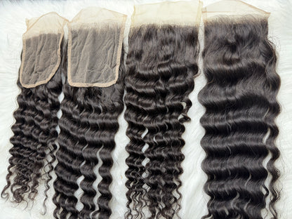 Curly hair closure extension from Gaurash Beauty Supply Inc featuring natural curly texture and seamless attachment.