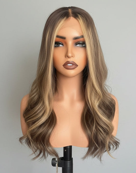 Blonde Brown Human Hair Wig