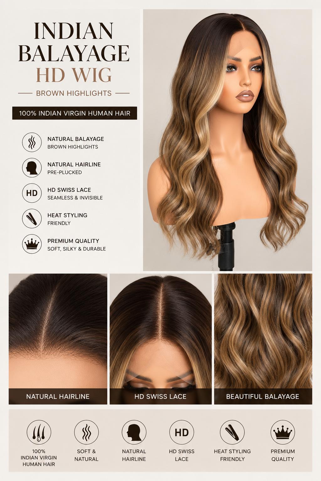 Balayage Human Hair Wig