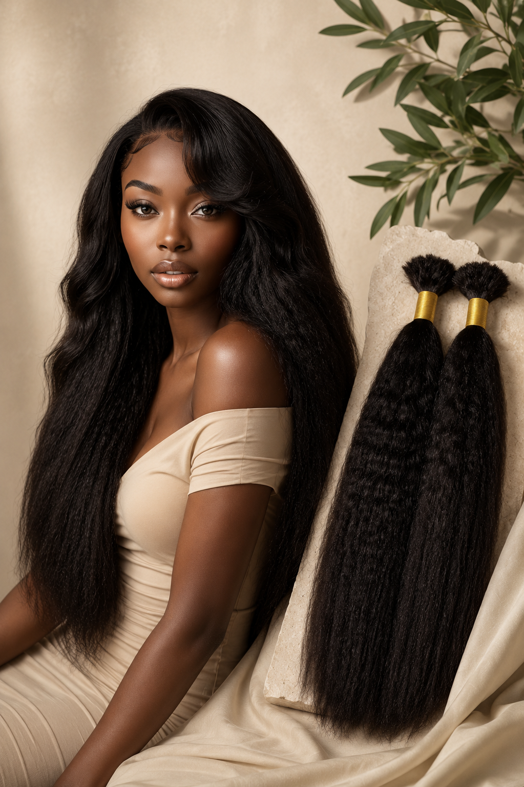 Kinky Straight Bulk Hair