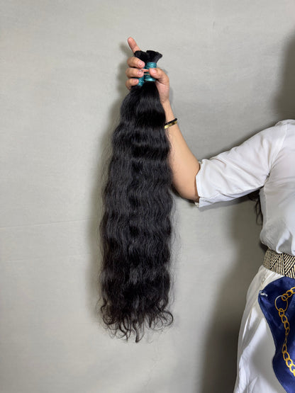 Raw Indian Wavy Bulk Hair Bundles
