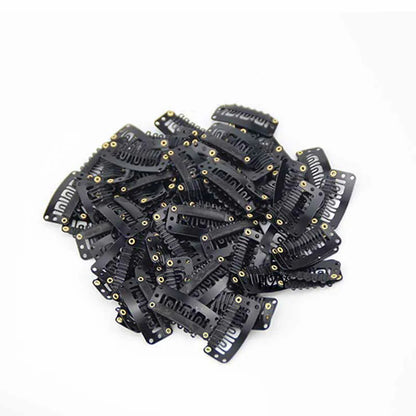 10 Pcs/set Black Hair Extension Clip U Shape Weave Toupee Wig 6 Teeth Snap-Comb Clips Styling Tools 32mm 4 Color Hat Fixing Tool