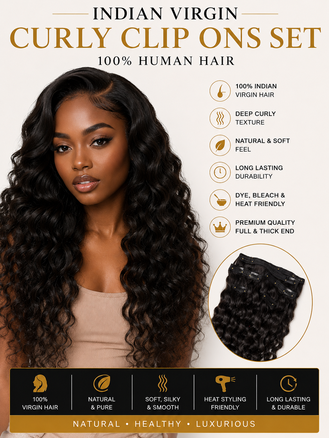 200 Grams Clip-In Hair Extensions