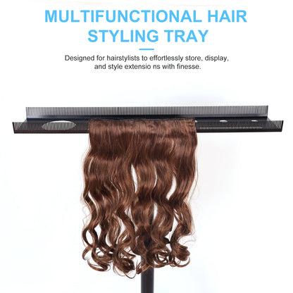 Gaurash Beauty Supply hair extensions rack holder for salon display, professional wig and hair extension stand with hooks