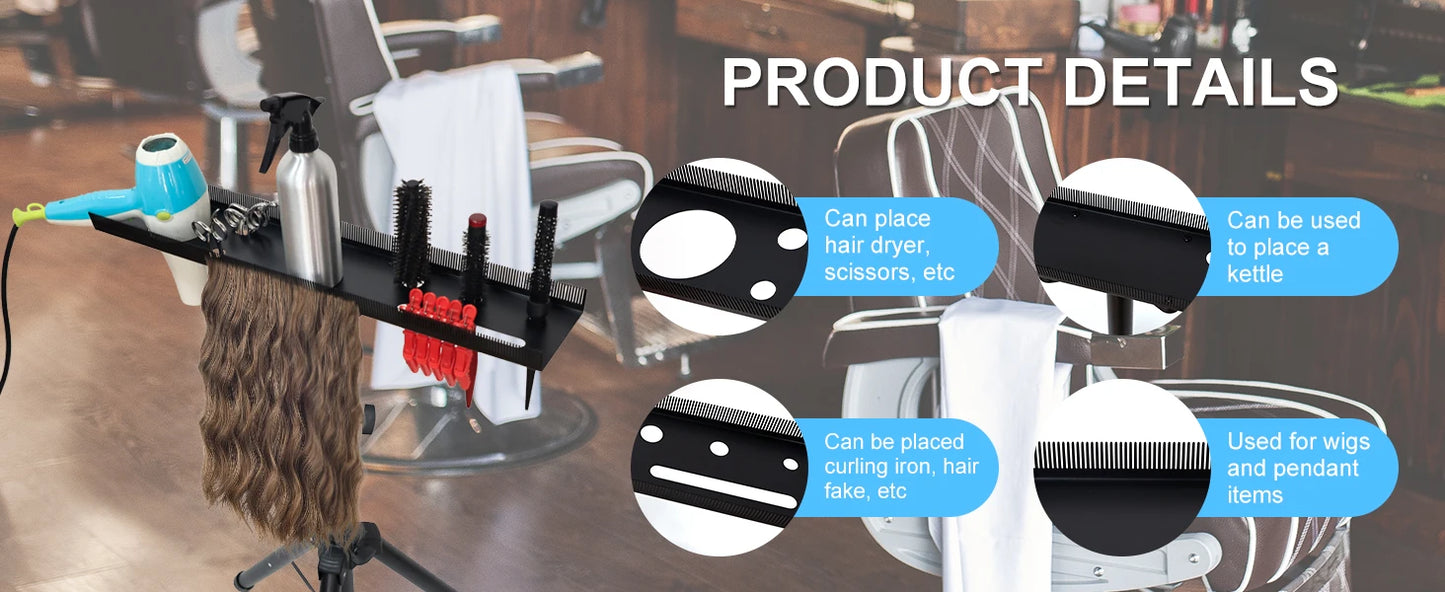Hair Extensions Rack Holder for Salons Shop Barber Professional Wigs Display Rack Stand Hair Extensions Holder
