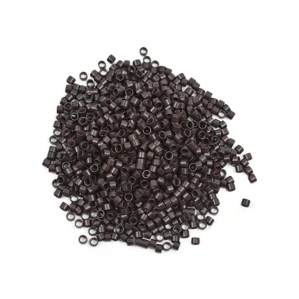 1000 Pcs 4.0X2.8X2.8mm Micro Rings/Links/ Beads for Hair Extension Plain Weave Without silicone 7 Colors Hair Extensions Tools