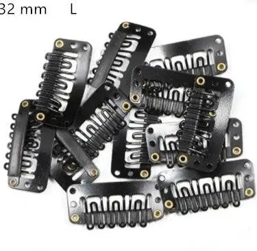 10 Pcs/set Black Hair Extension Clip U Shape Weave Toupee Wig 6 Teeth Snap-Comb Clips Styling Tools 32mm 4 Color Hat Fixing Tool