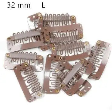10 Pcs/set Black Hair Extension Clip U Shape Weave Toupee Wig 6 Teeth Snap-Comb Clips Styling Tools 32mm 4 Color Hat Fixing Tool