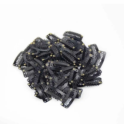 10 Pcs/set Black Hair Extension Clip U Shape Weave Toupee Wig 6 Teeth Snap-Comb Clips Styling Tools 32mm 4 Color Hat Fixing Tool