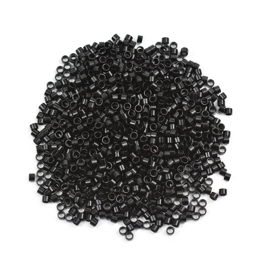1000 Pcs 4.0X2.8X2.8mm Micro Rings/Links/ Beads for Hair Extension Plain Weave Without silicone 7 Colors Hair Extensions Tools