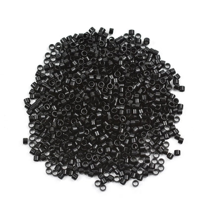 1000 Pcs 4.0X2.8X2.8mm Micro Rings/Links/ Beads for Hair Extension Plain Weave Without silicone 7 Colors Hair Extensions Tools