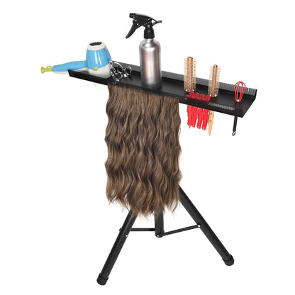 Gaurash Beauty Supply hair extensions rack holder for salon, professional wig display stand with multiple hooks for salon organization