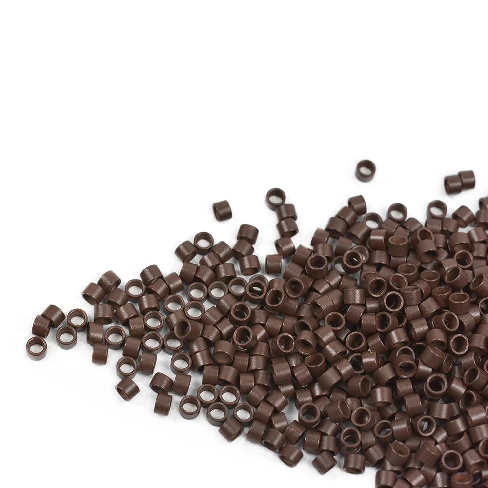 1000 Pcs 4.0X2.8X2.8mm Micro Rings/Links/ Beads for Hair Extension Plain Weave Without silicone 7 Colors Hair Extensions Tools