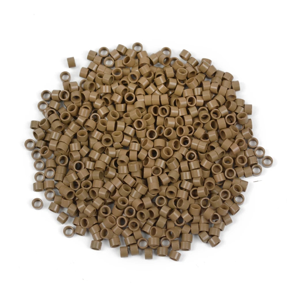 1000 Pcs 4.0X2.8X2.8mm Micro Rings/Links/ Beads for Hair Extension Plain Weave Without silicone 7 Colors Hair Extensions Tools