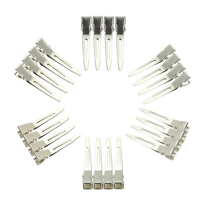 Over 50pcs/Pack Hairdressing Salon Hair Tools Silver Flat Metal Single Prong Alligator Hair Clips Barrette DIY Hairpin Accessory