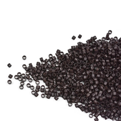 1000 Pcs 4.0X2.8X2.8mm Micro Rings/Links/ Beads for Hair Extension Plain Weave Without silicone 7 Colors Hair Extensions Tools