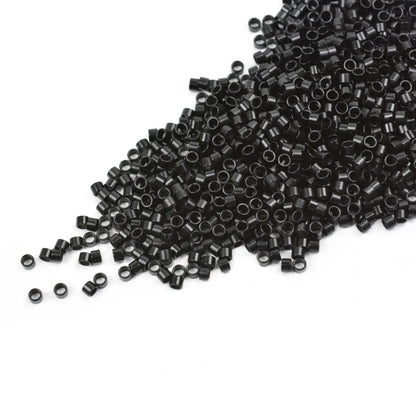 1000 Pcs 4.0X2.8X2.8mm Micro Rings/Links/ Beads for Hair Extension Plain Weave Without silicone 7 Colors Hair Extensions Tools